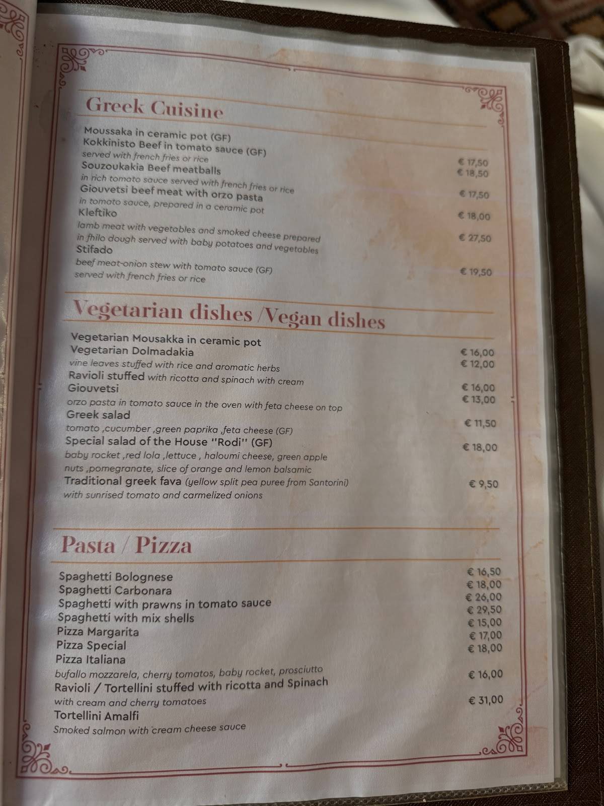 to Rodi Mediterranean Cuisine меню