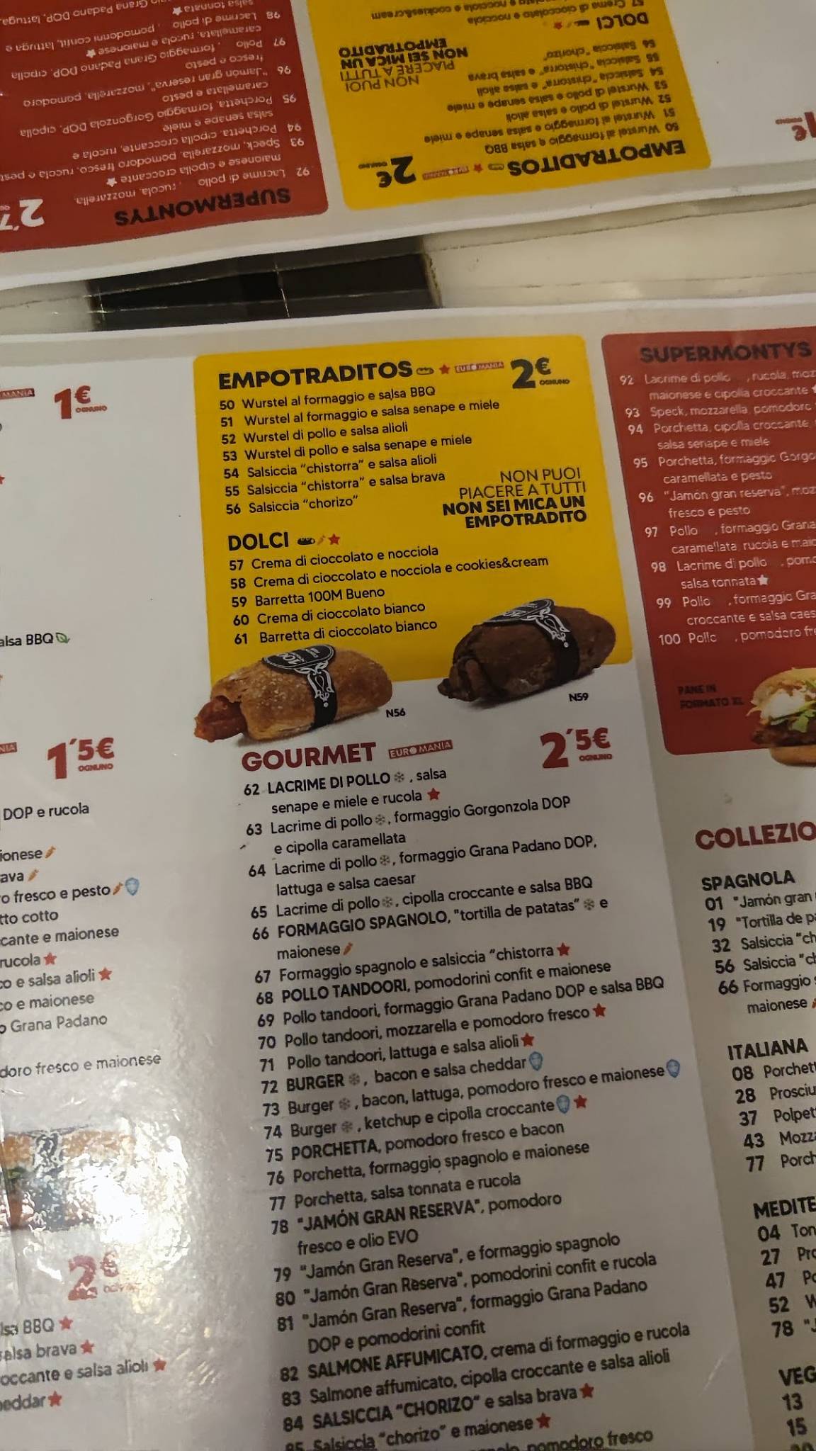100 Montaditos Portonaccio меню