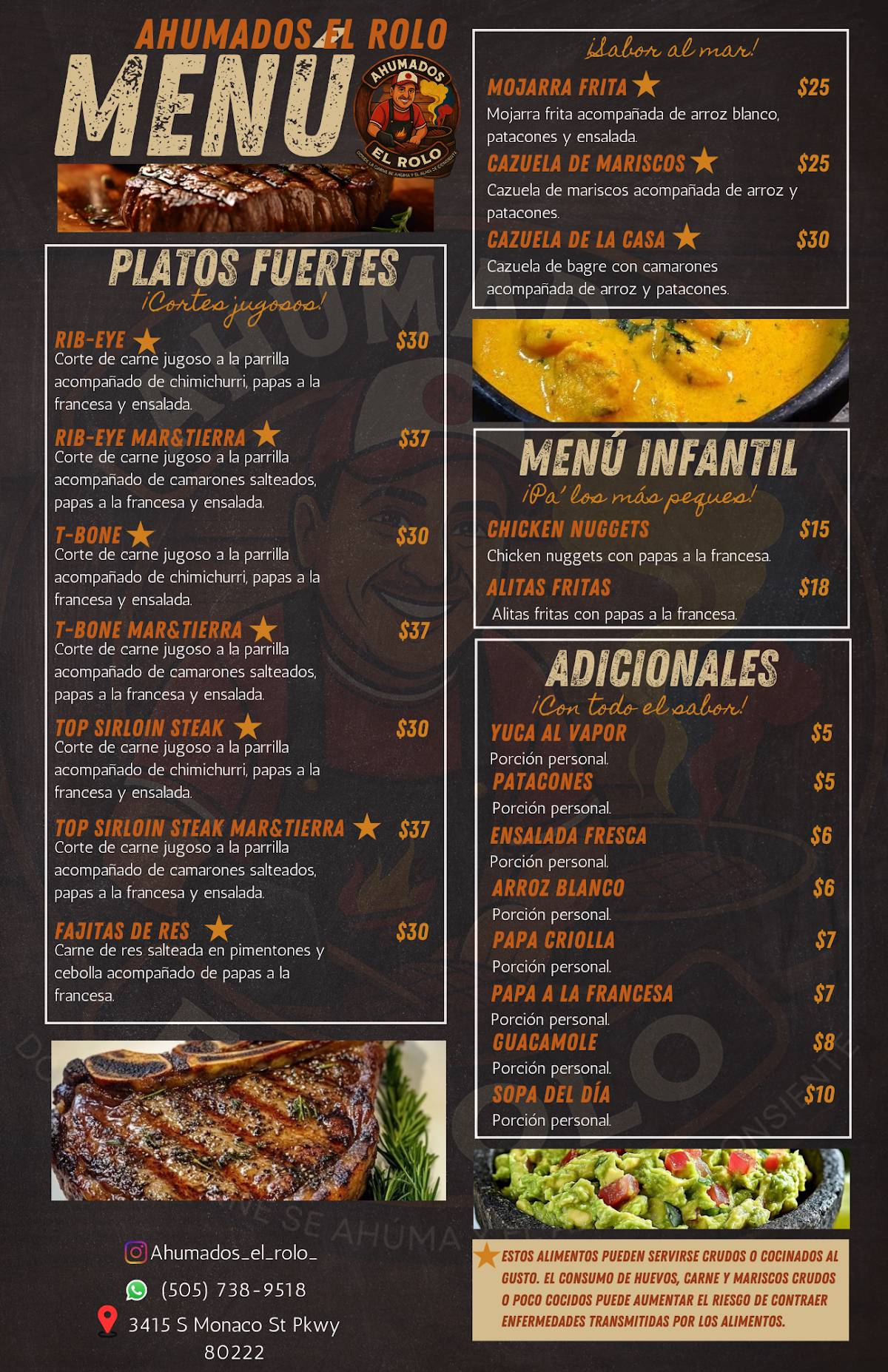 AHUMADOS EL ROLO меню