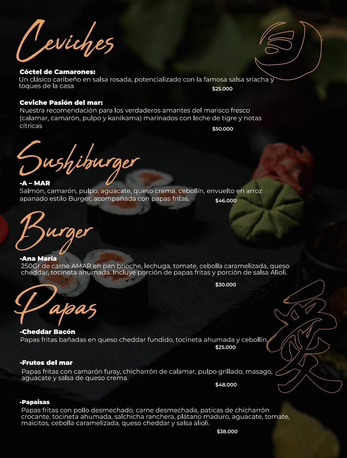 AMAR SUSHI меню