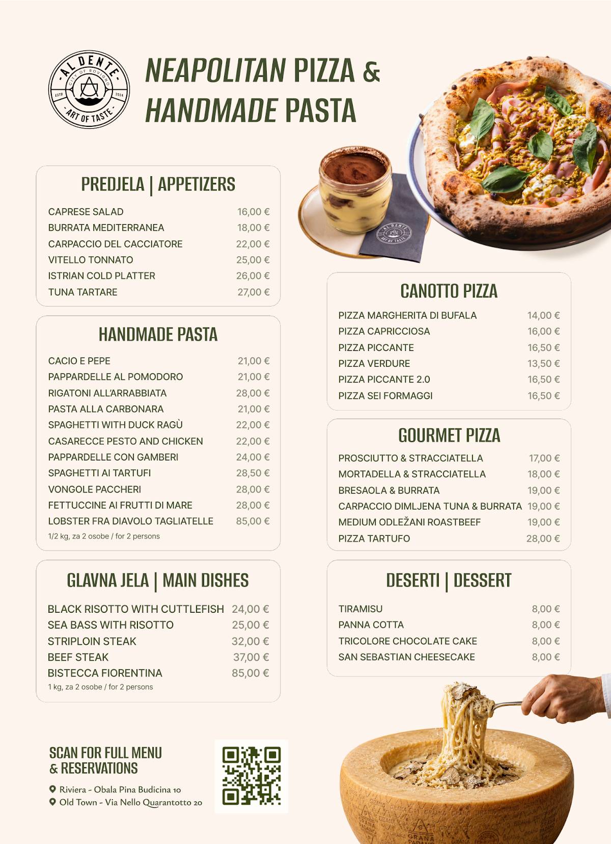 Al Dente Rovinj Riviera меню