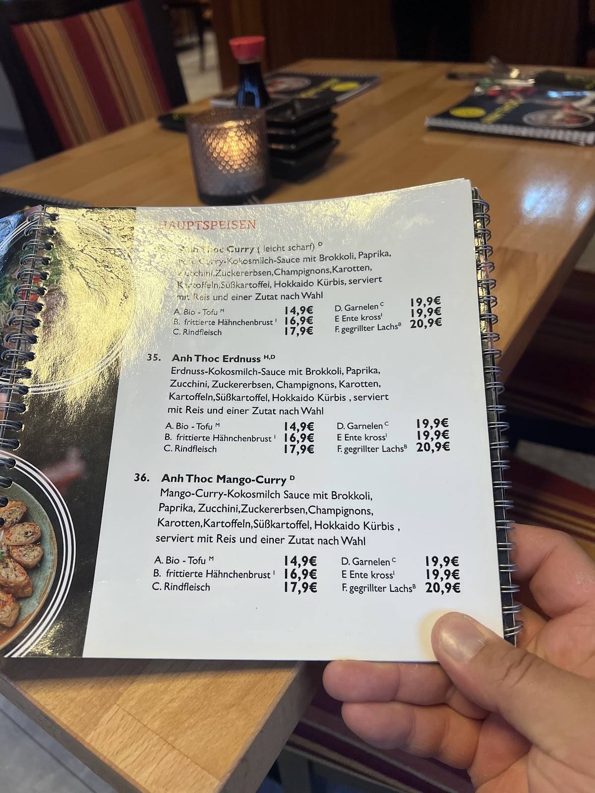Anh Thoc Restaurant меню