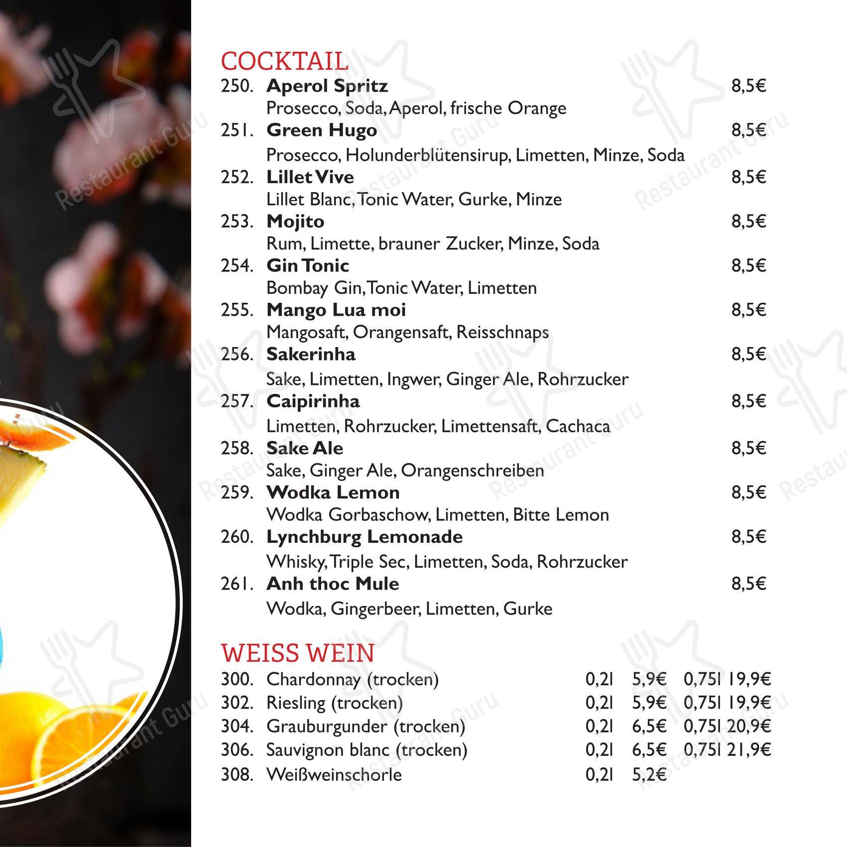 Anh Thoc Restaurant в Радеформвальде - Меню