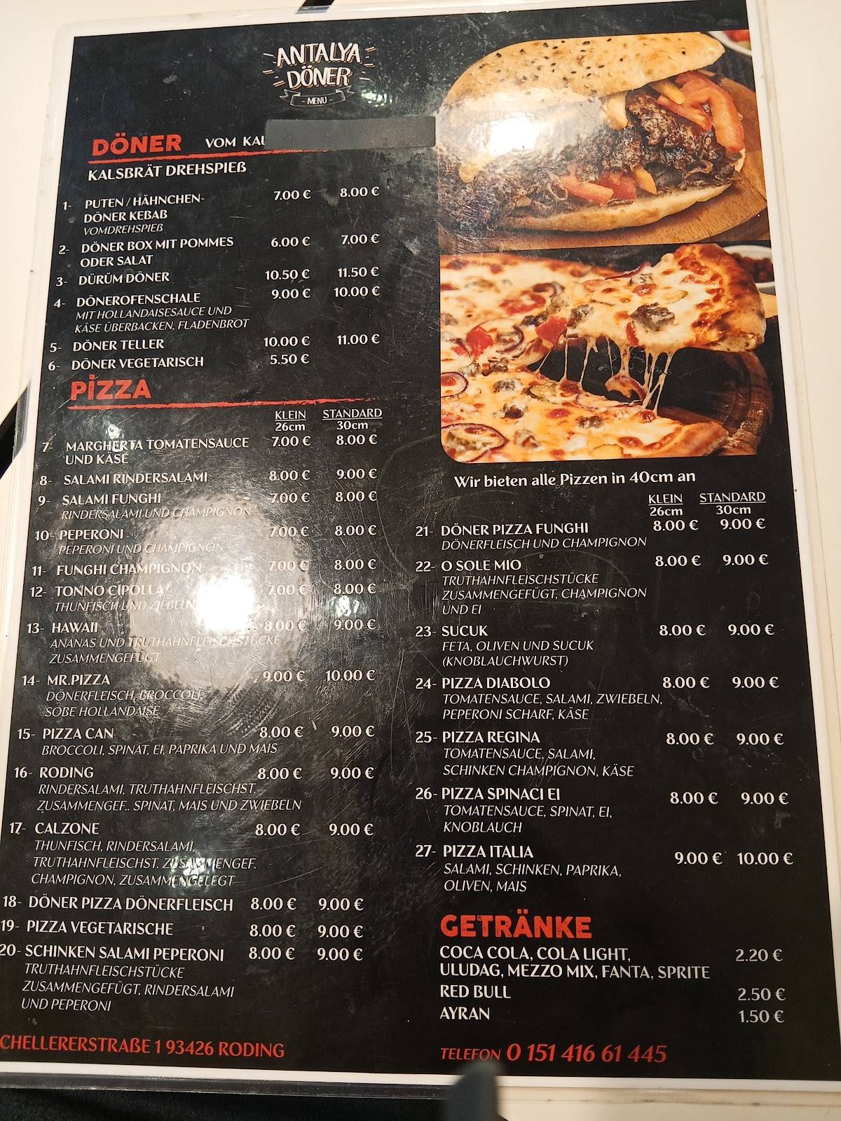 Antalya Döner меню