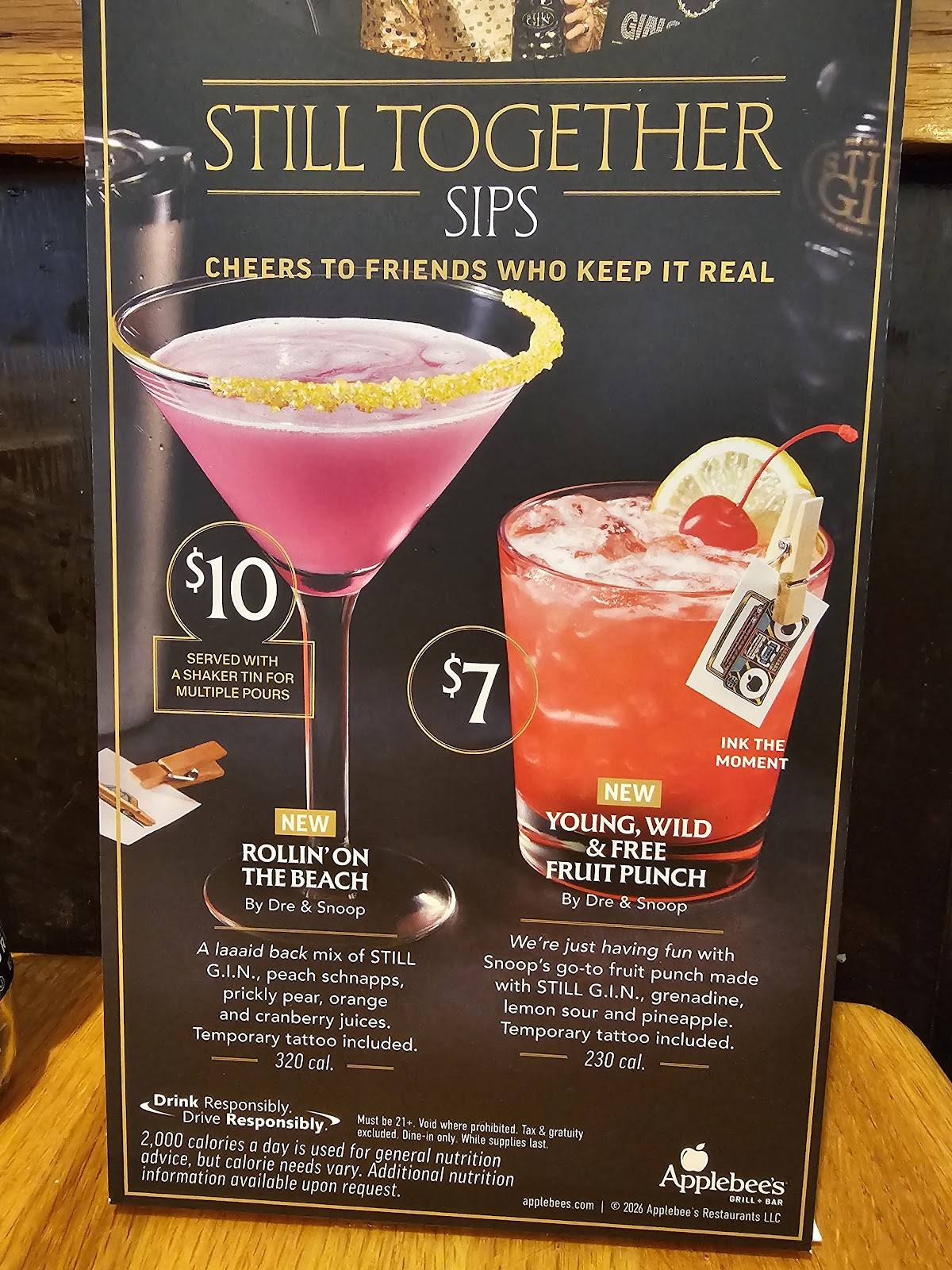Applebee's Grill + Bar меню