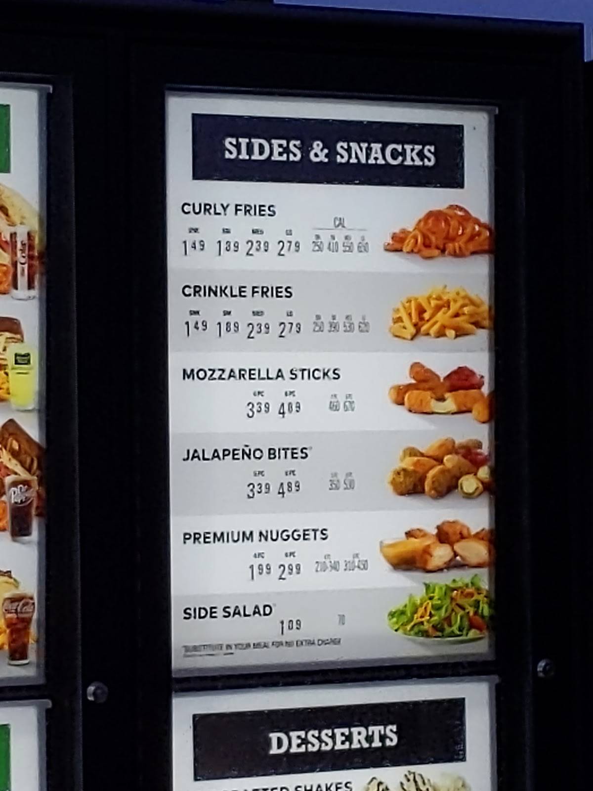 Arby's меню