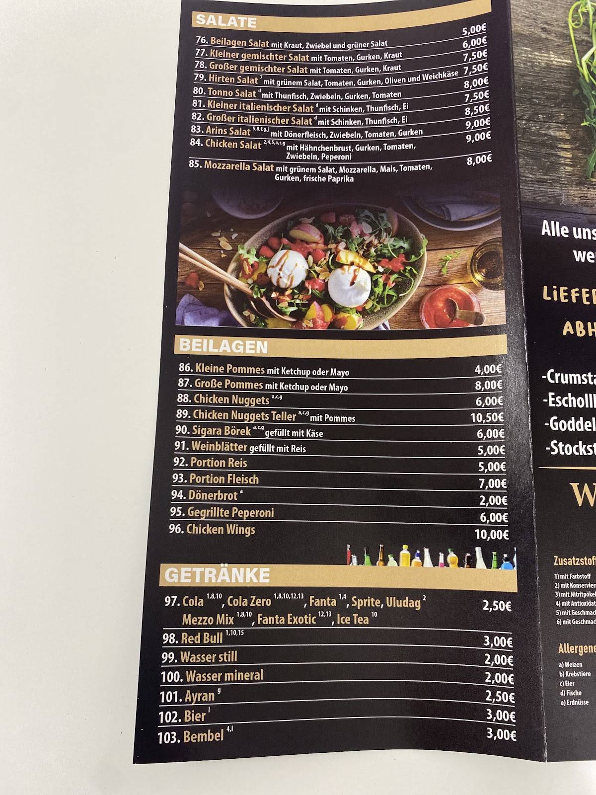 Arin’s Kebap Haus меню