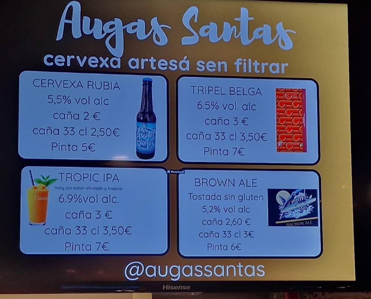 Augas Santas Cervexaría меню