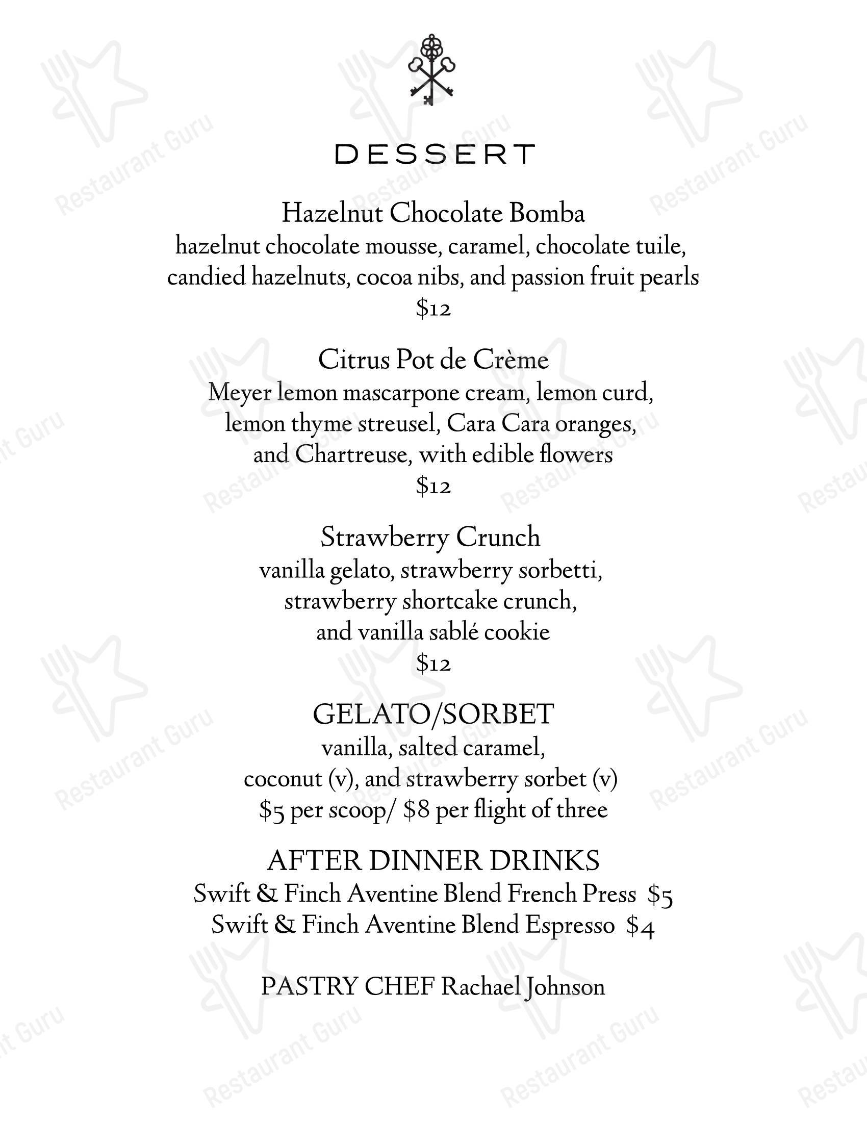 Aventine Rome в Роме - Wine Menu