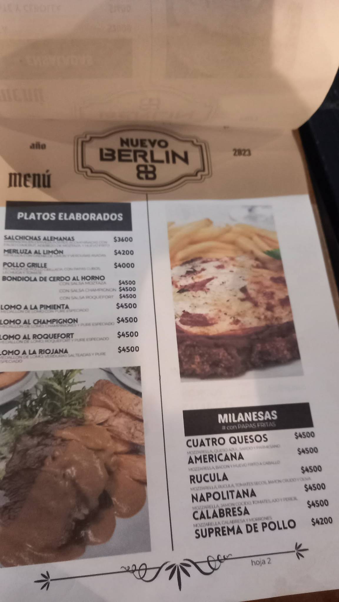 BERLIN Resto Bar меню