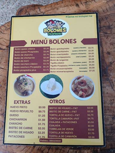 BOLONES PICAPIEDRA меню