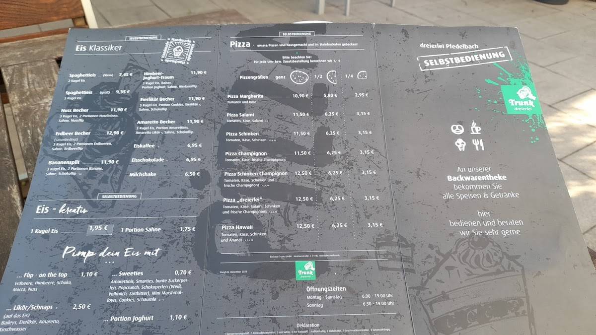 Bäckerei Trunk меню