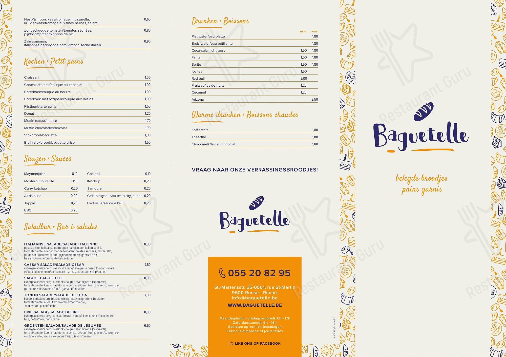 Детское Baguetelle - belegde broodjes & pasta - pains garni garnis & pâtes в Ронсе