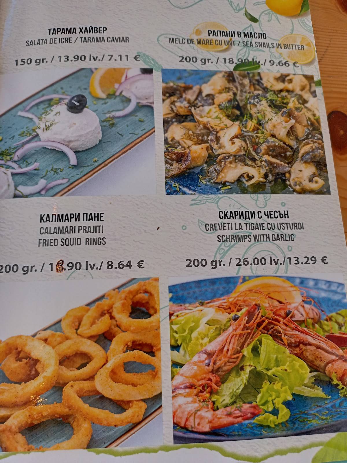 Restaurant Selena меню