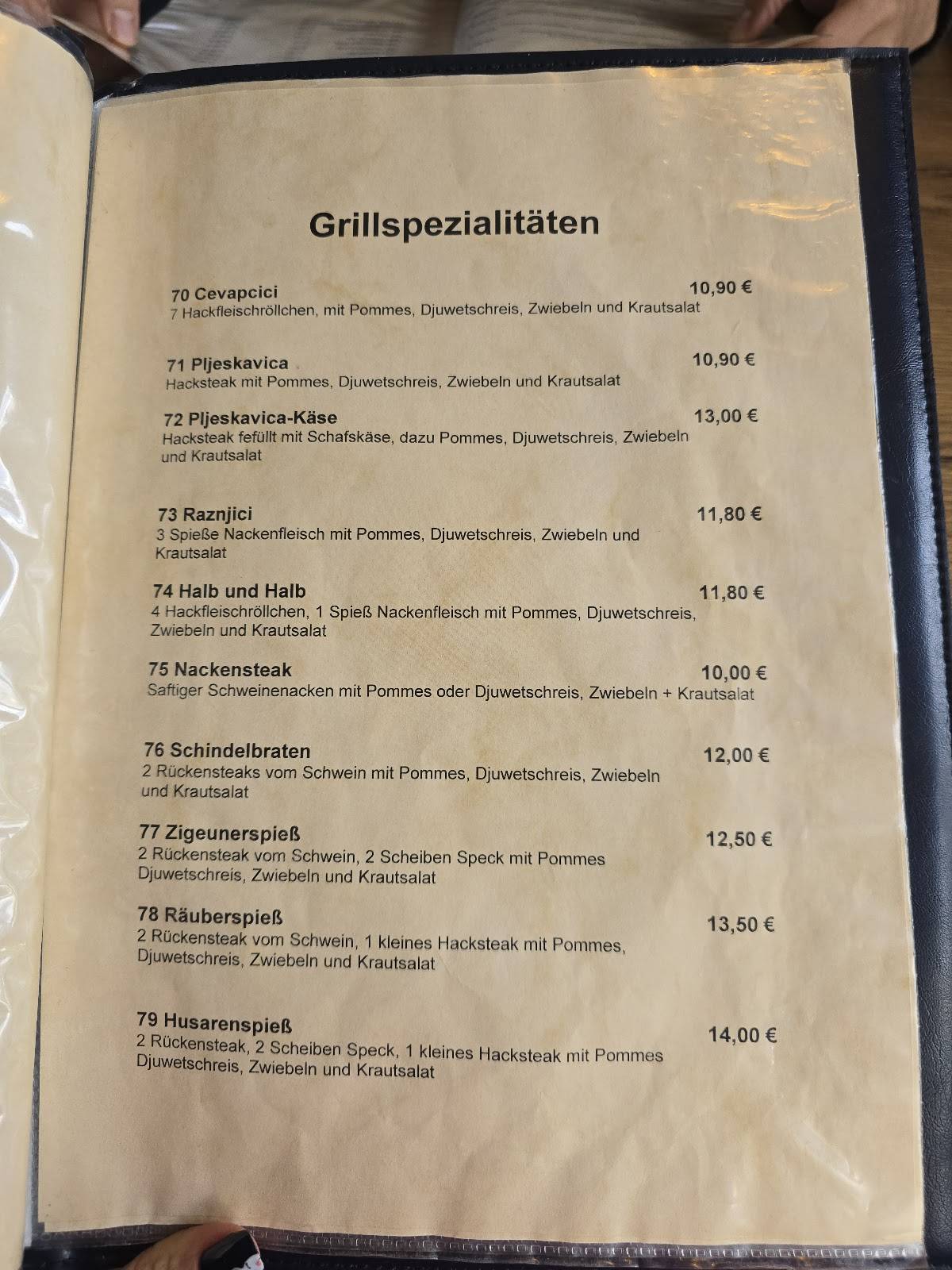 Balkan-Stübchen меню