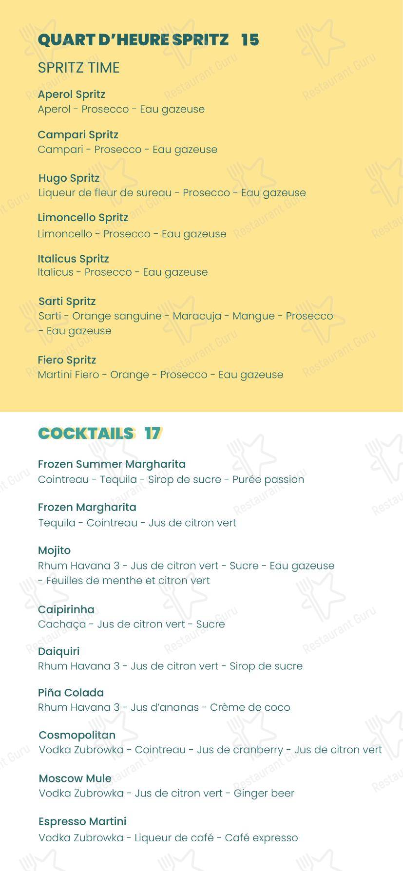 Takeaway Menu ресторана Balm Restaurant в Ницце
