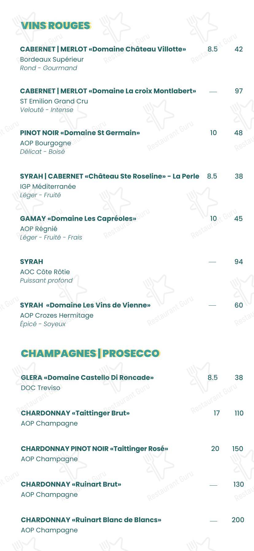 Меню ресторана Balm Restaurant - Takeaway Menu