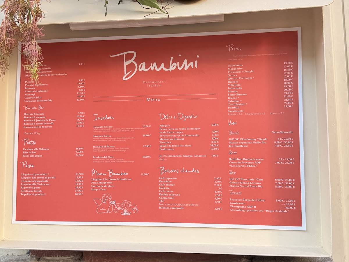 Bambini меню