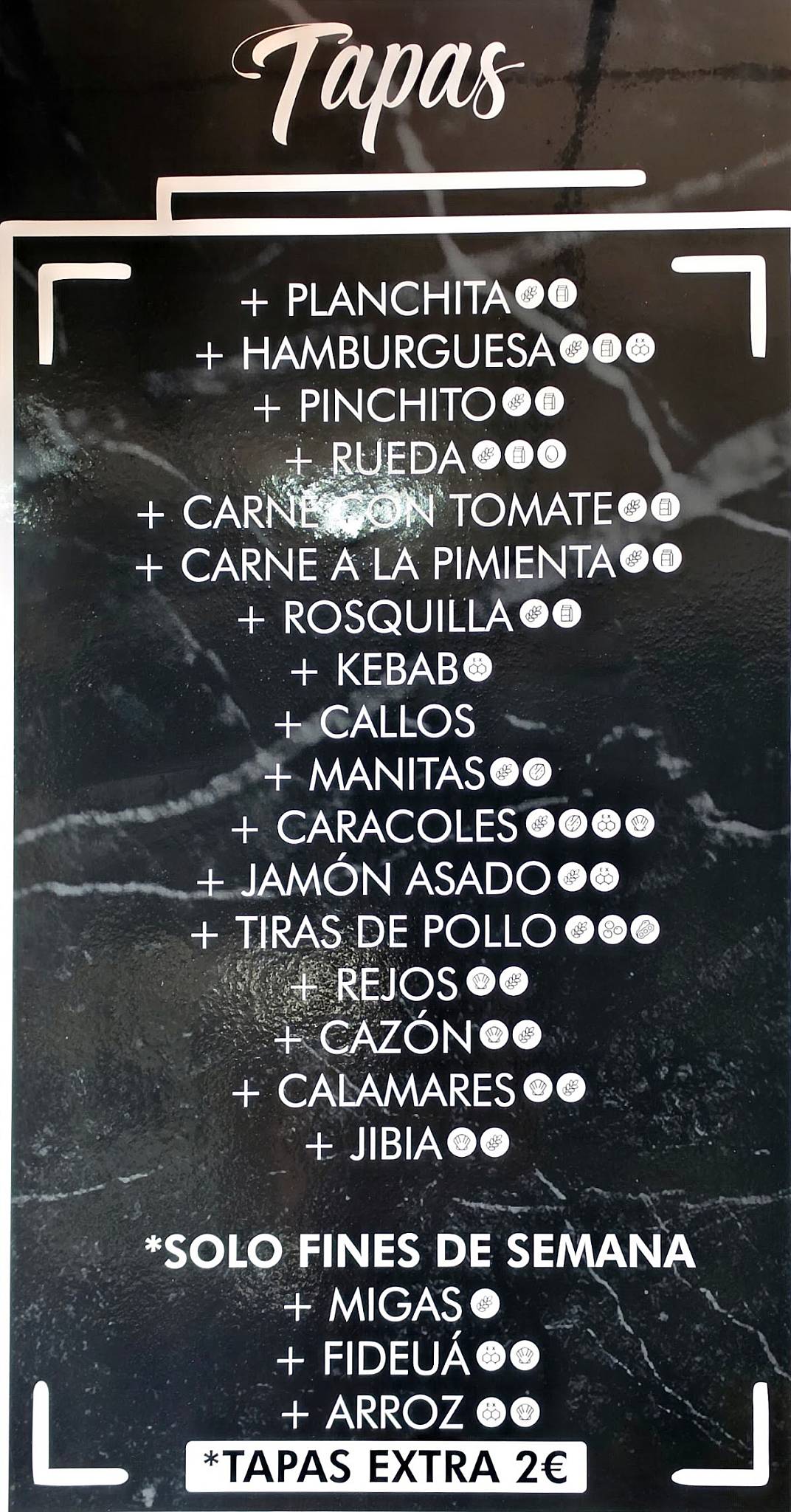 Bar La Rueda меню