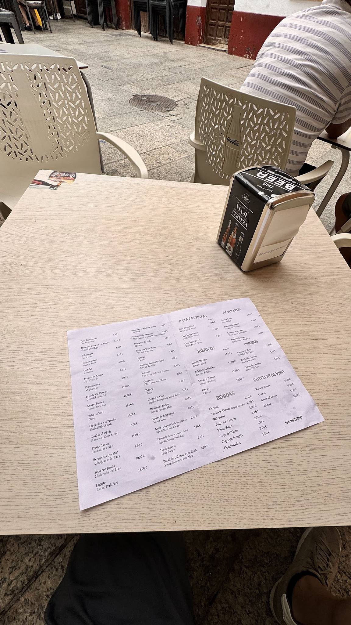 Bar La Viña меню
