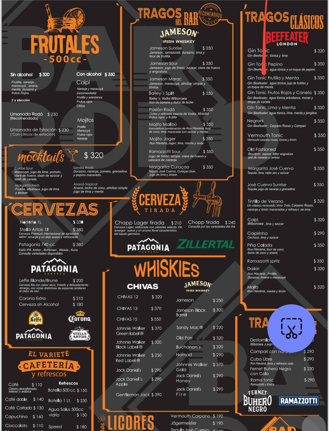 Bar Rodó Boulevard меню
