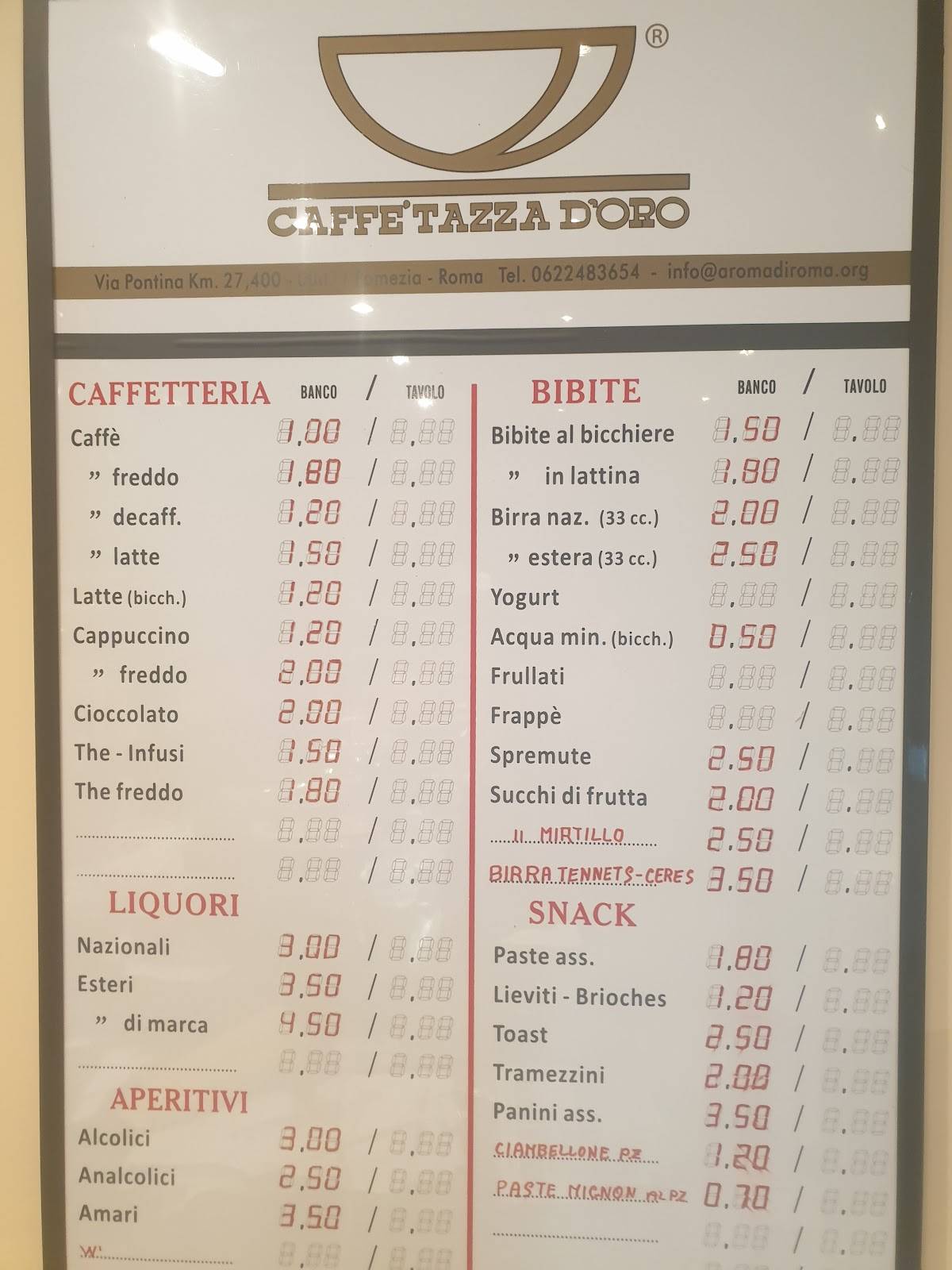 Bar luca меню
