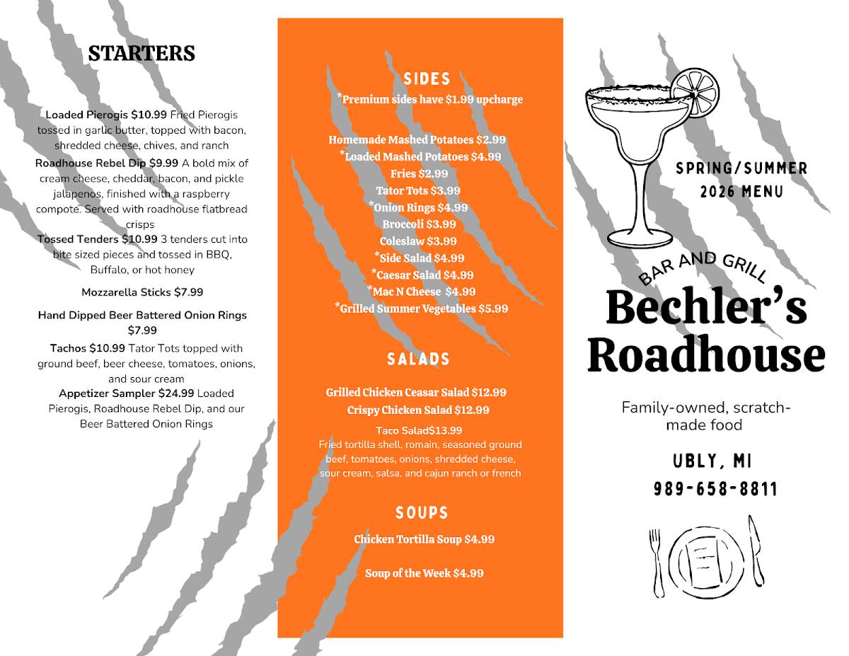 Bechler's Roadhouse меню