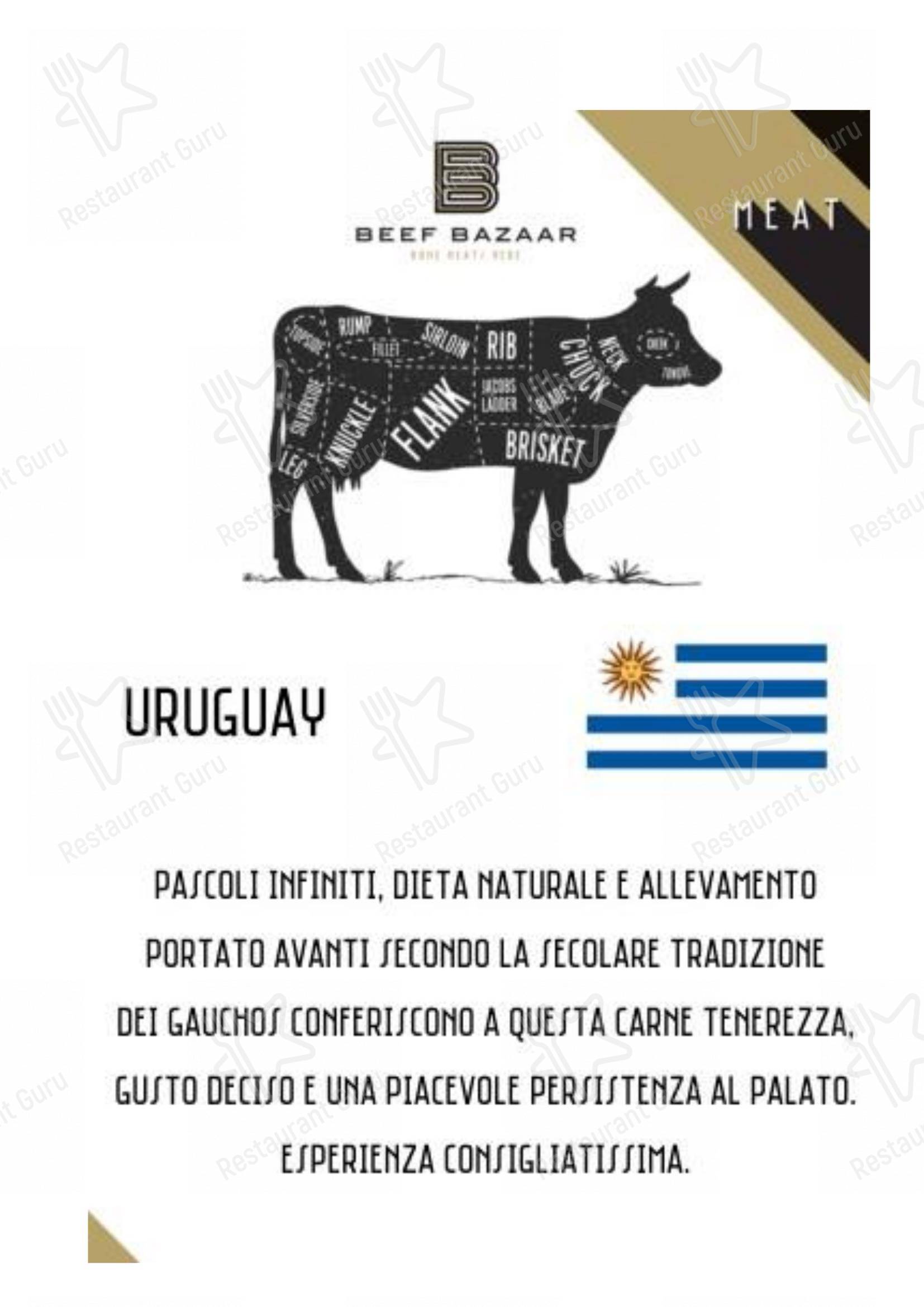 Lunch Menu стейк хауса Beef Bazaar в Риме
