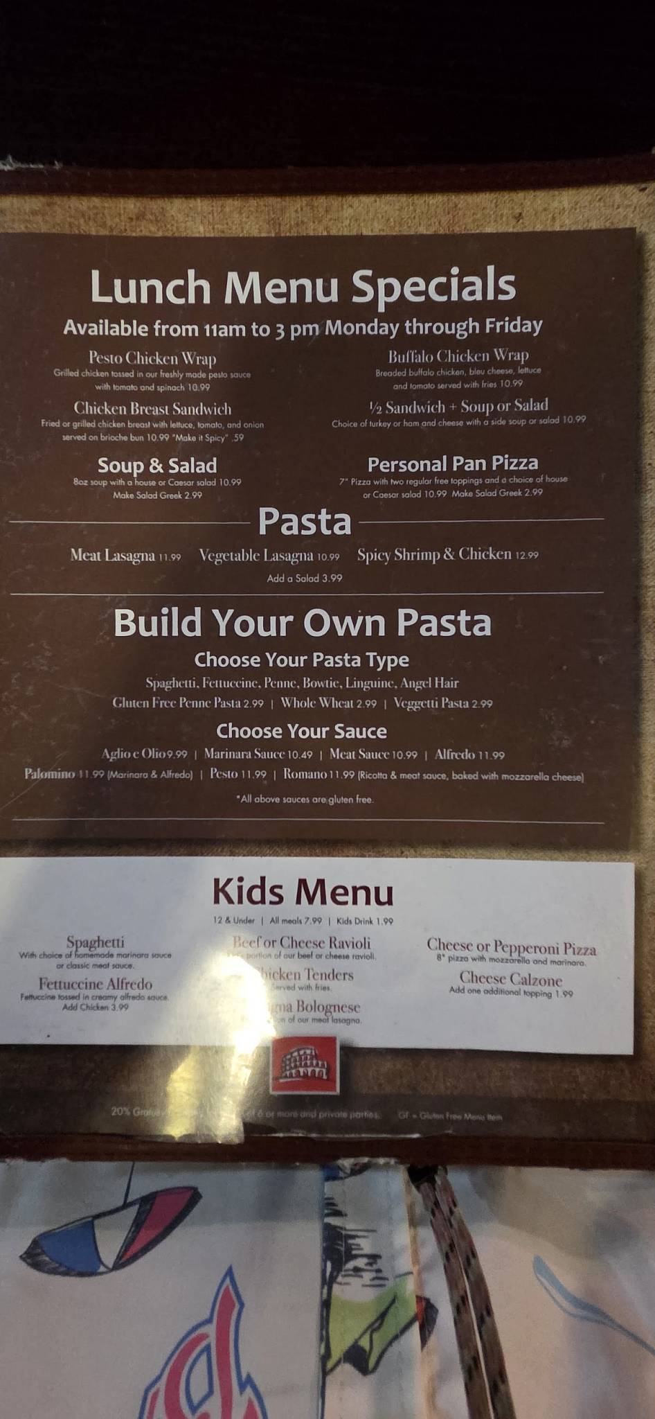 Bella Roma Grill Italian меню