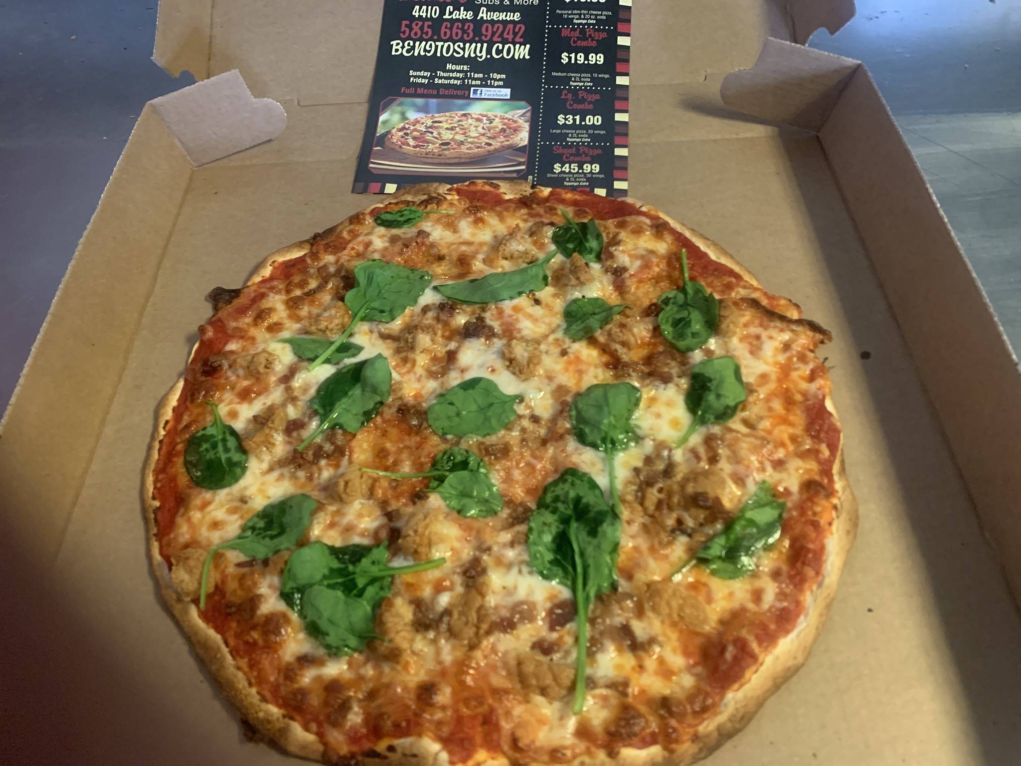 Benito’s pizza меню