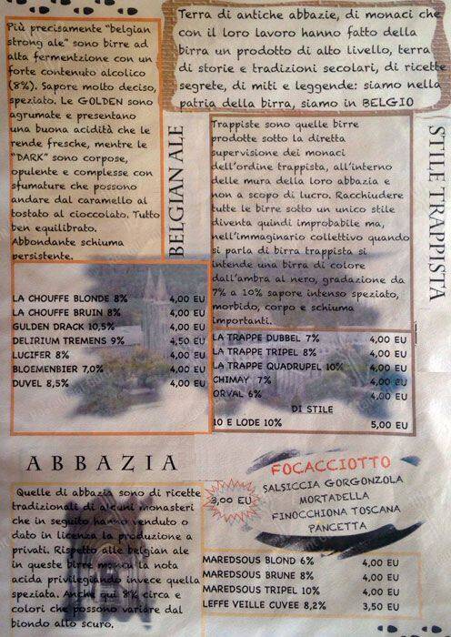 Birracciotto меню