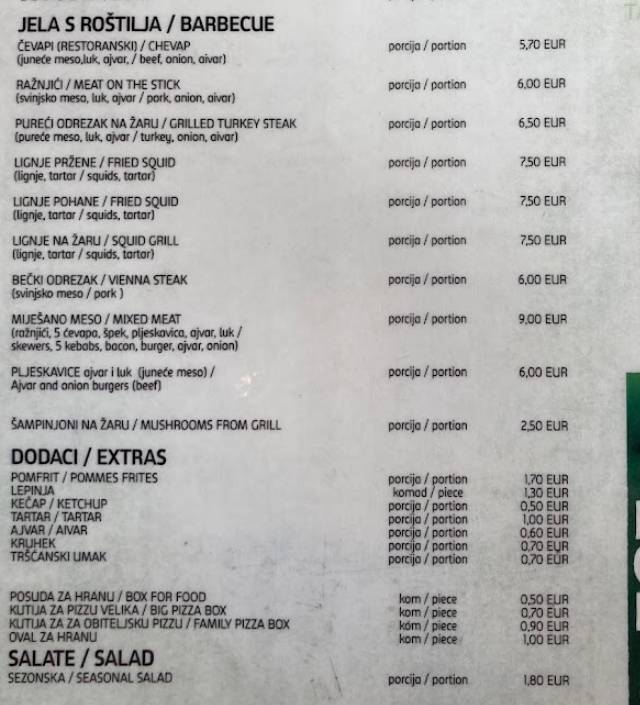Bistro Brodec меню