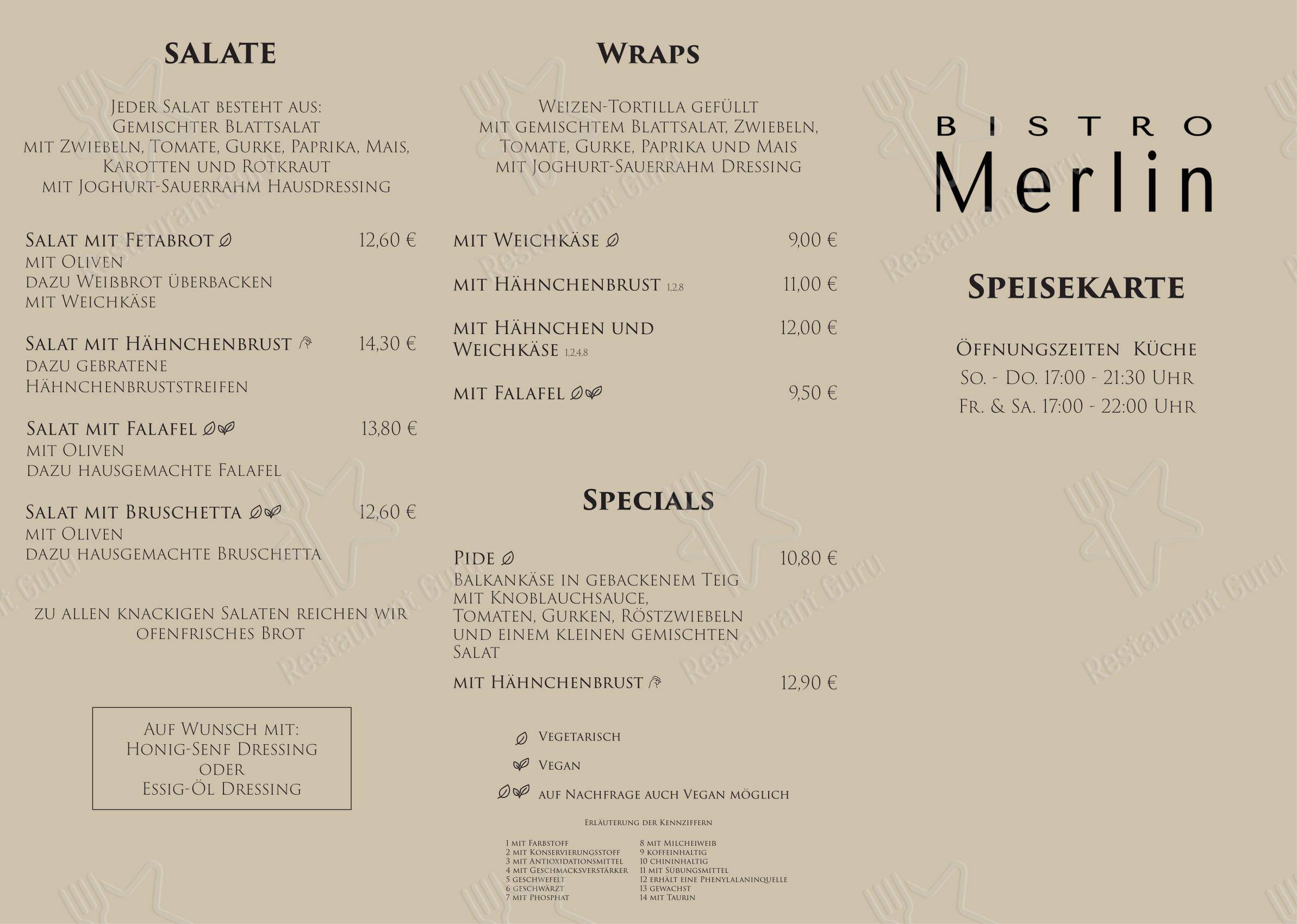 Bistro Merlin в Грюнберге - Меню напитков