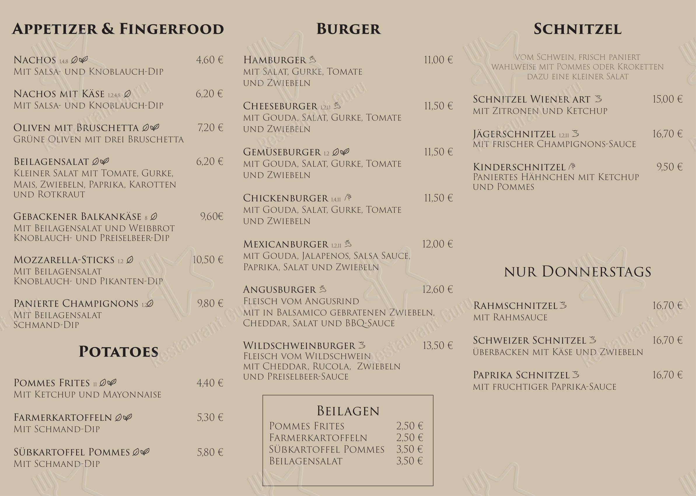 Bistro Merlin в Грюнберге - Меню напитков