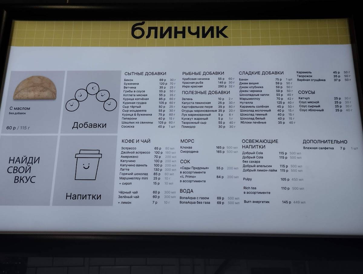 Блинчик меню