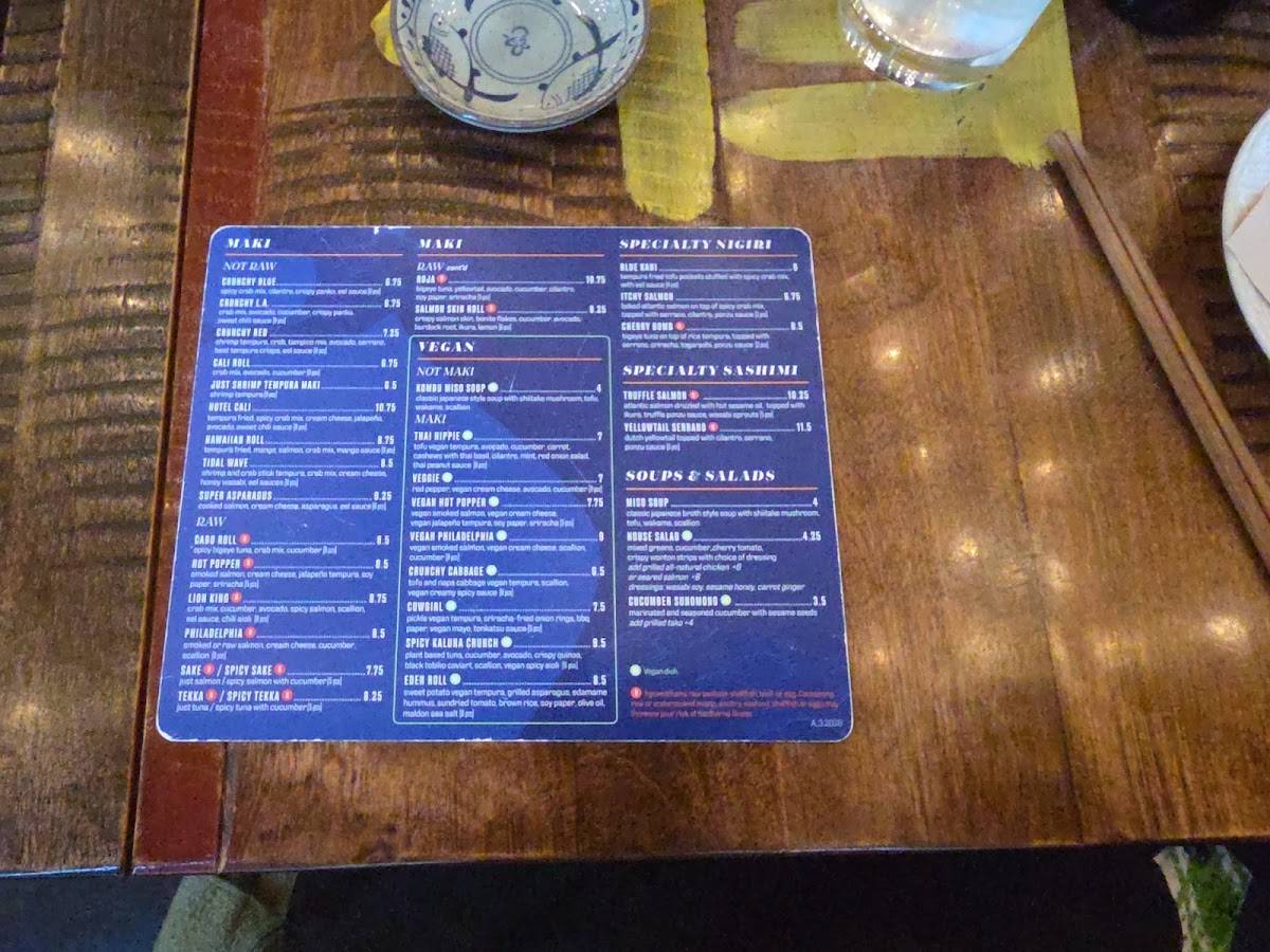 Blue Sushi Sake Grill меню