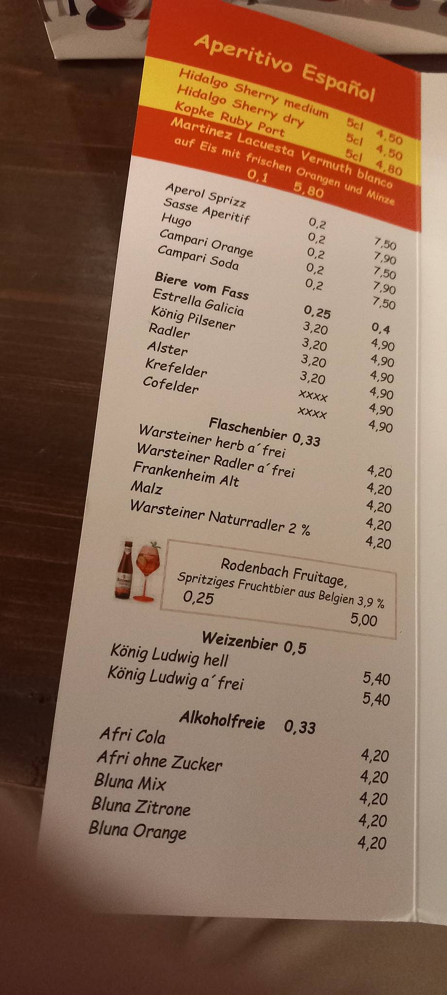Bodega Tapas Bar меню