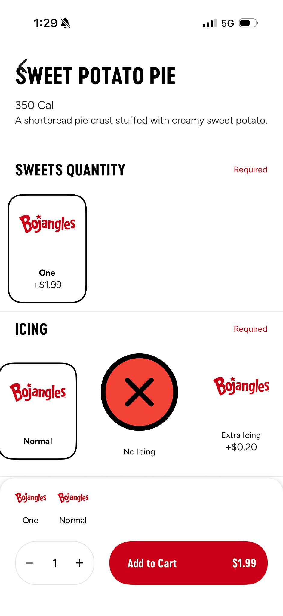 Bojangles меню