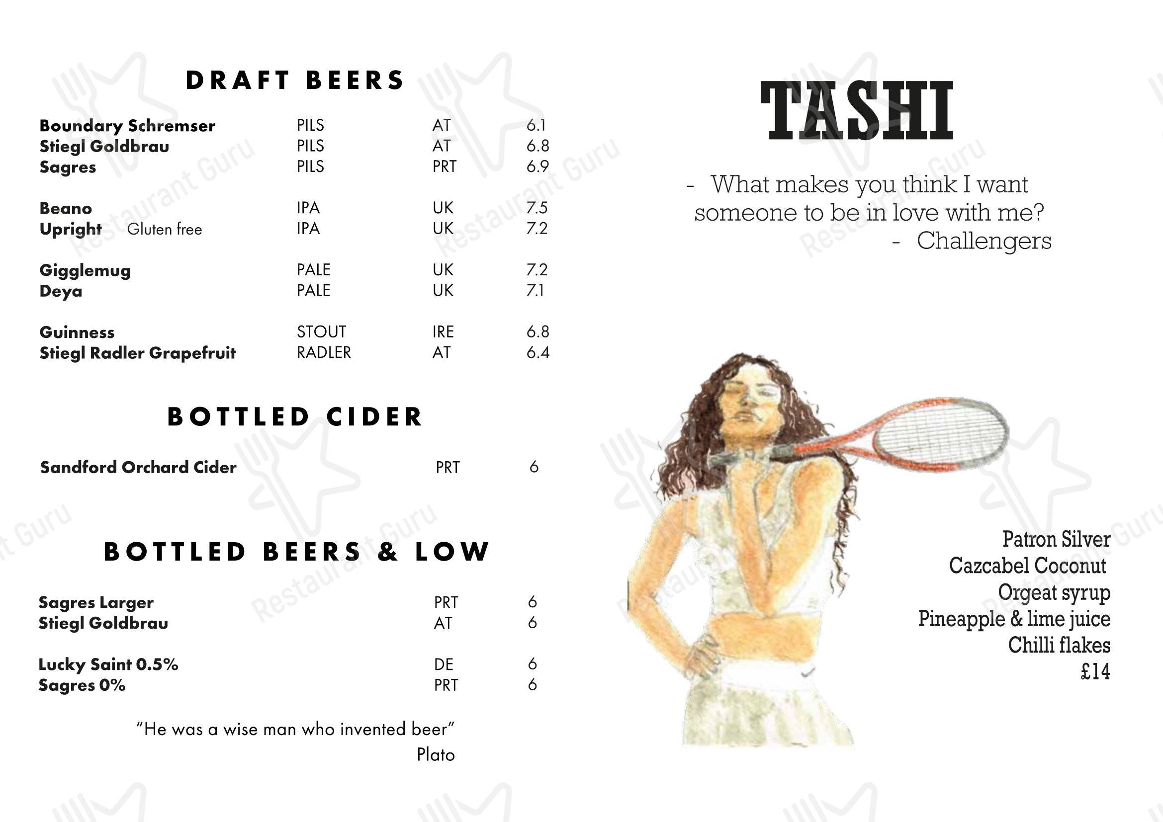 Меню ресторана Boundary Shoreditch - Takeaway Menu