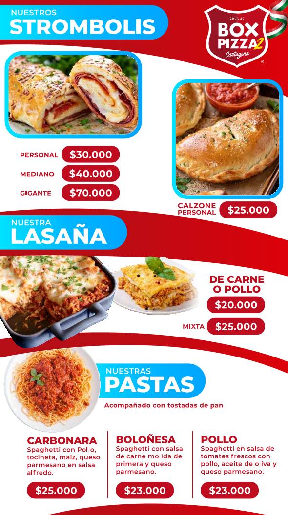 Box Pizza меню