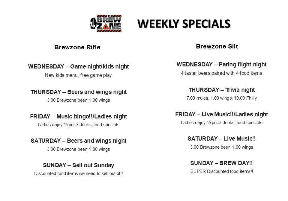 Brewzone Rifle меню