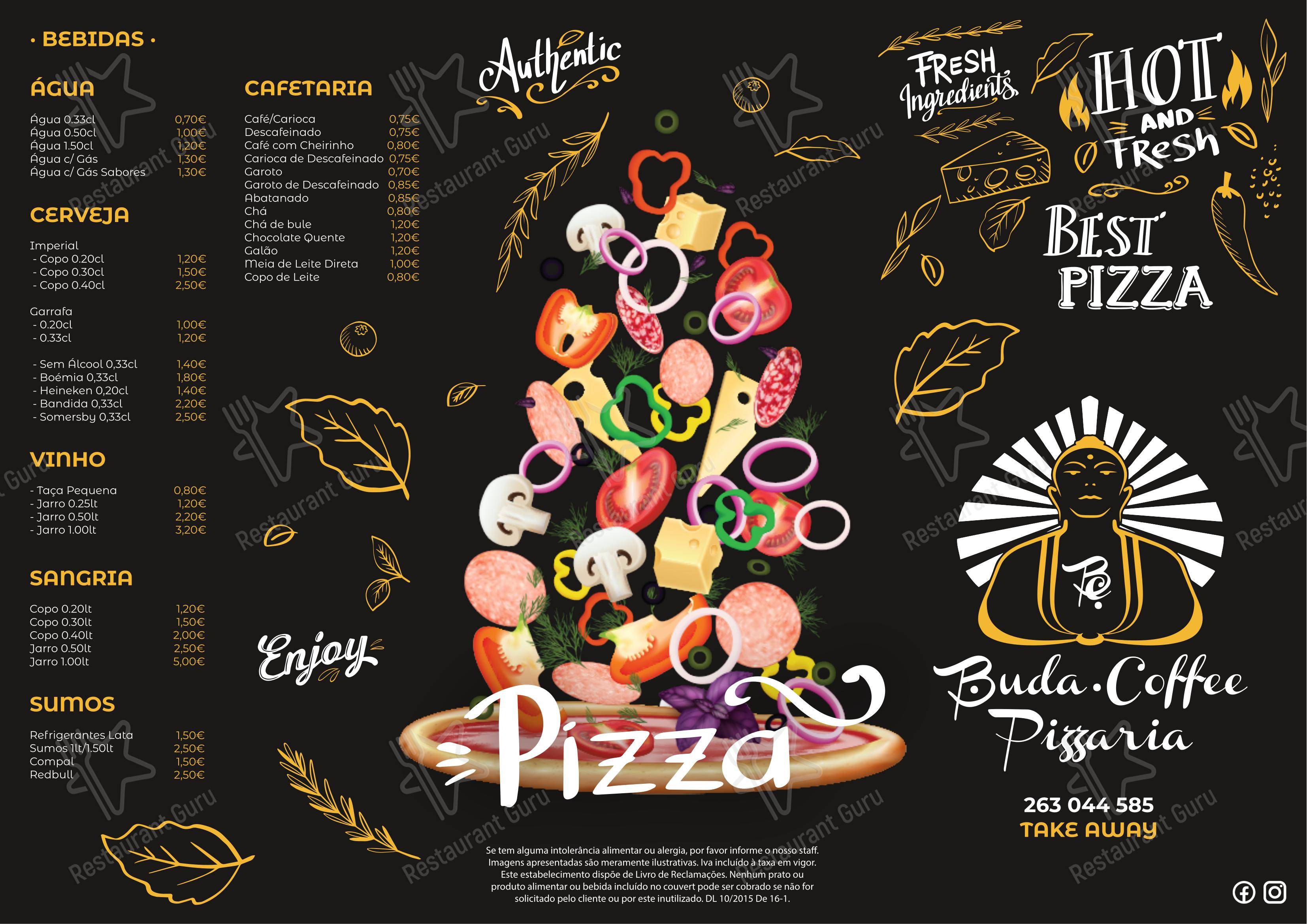 Меню ресторана Buda Coffee Pizzaria