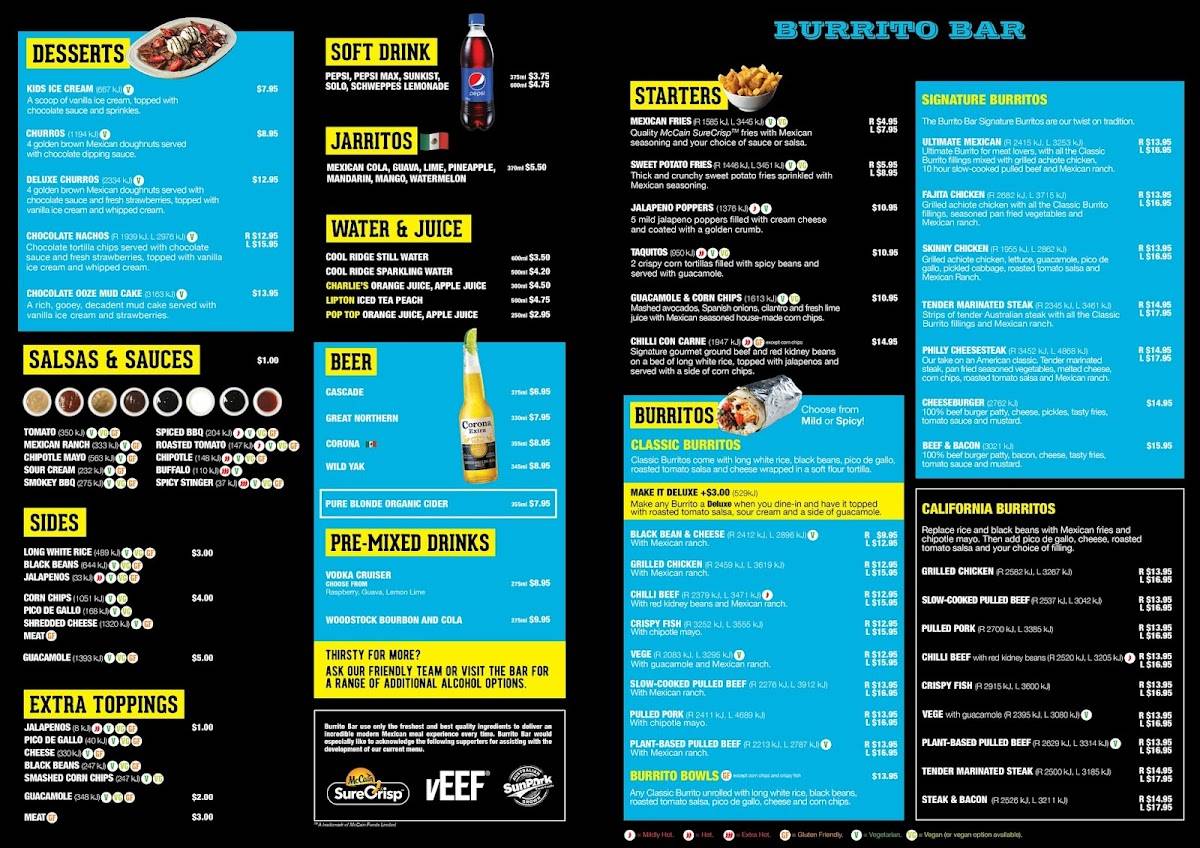 Burrito Bar Rural View меню