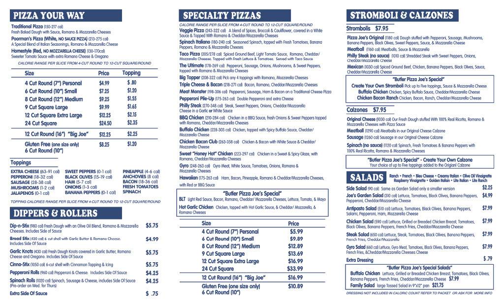 Pizza Joe's меню