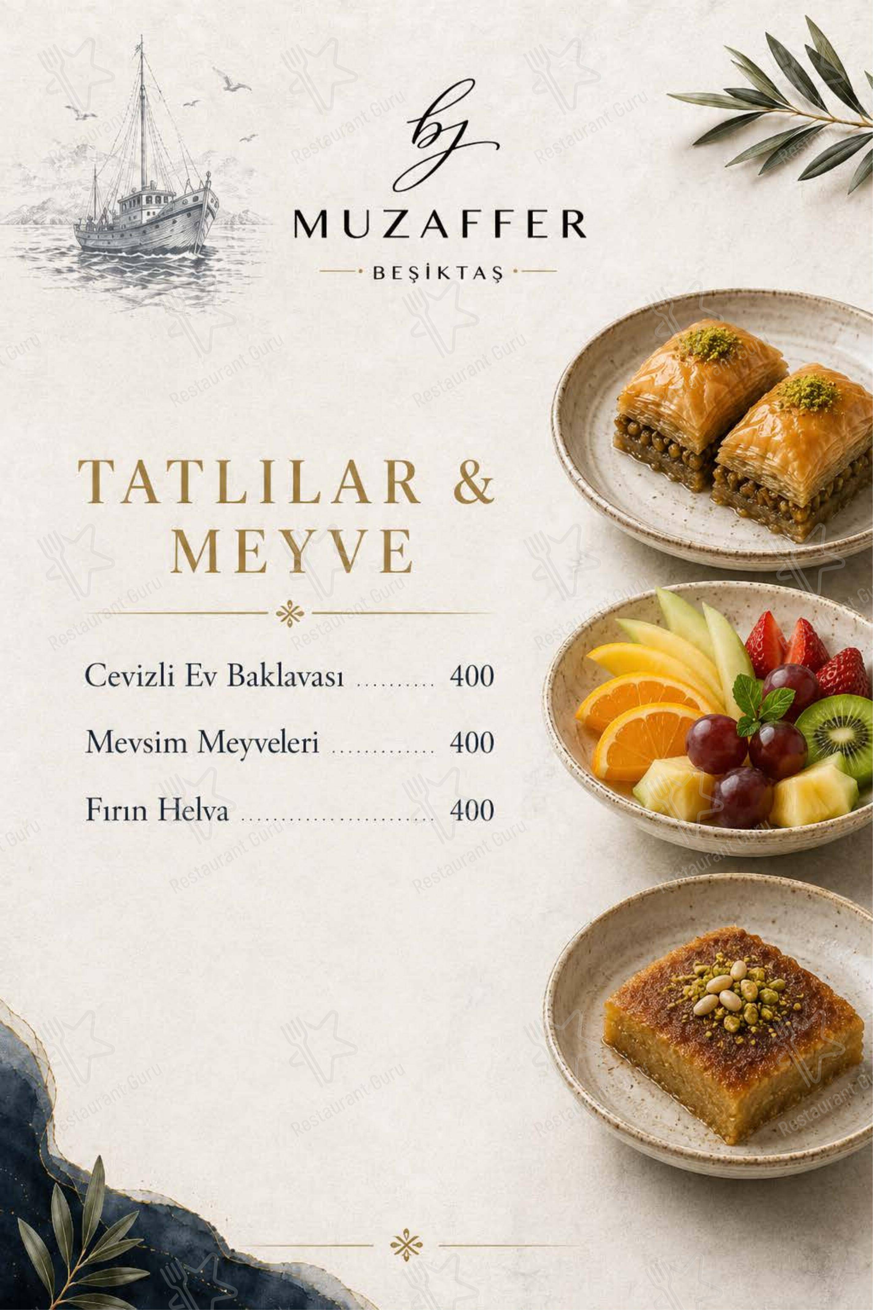 Меню ресторана Bymuzaffer Beşiktaş - Меню