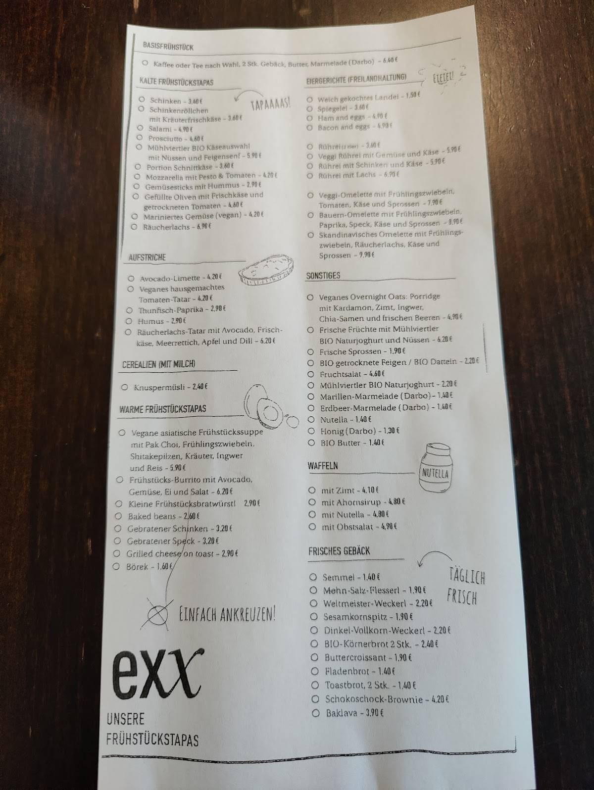 Exx - Breakfast and more меню