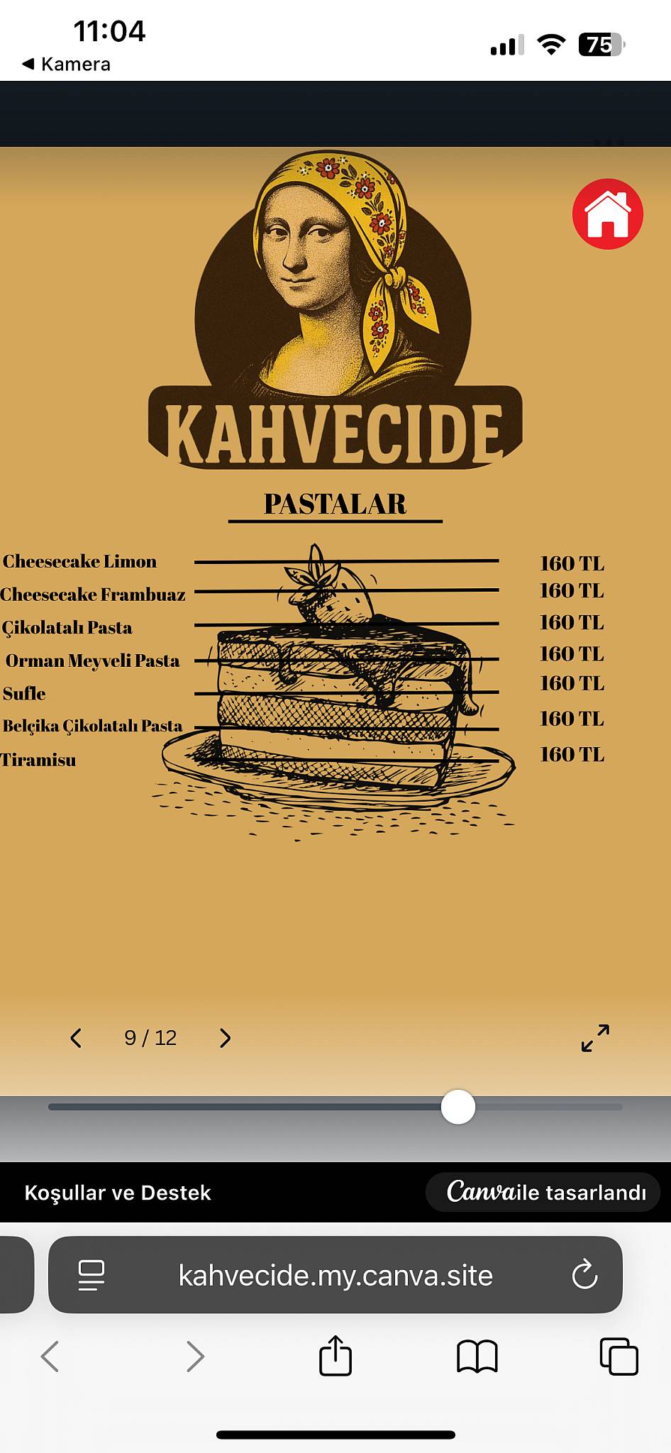 Kahvecide меню