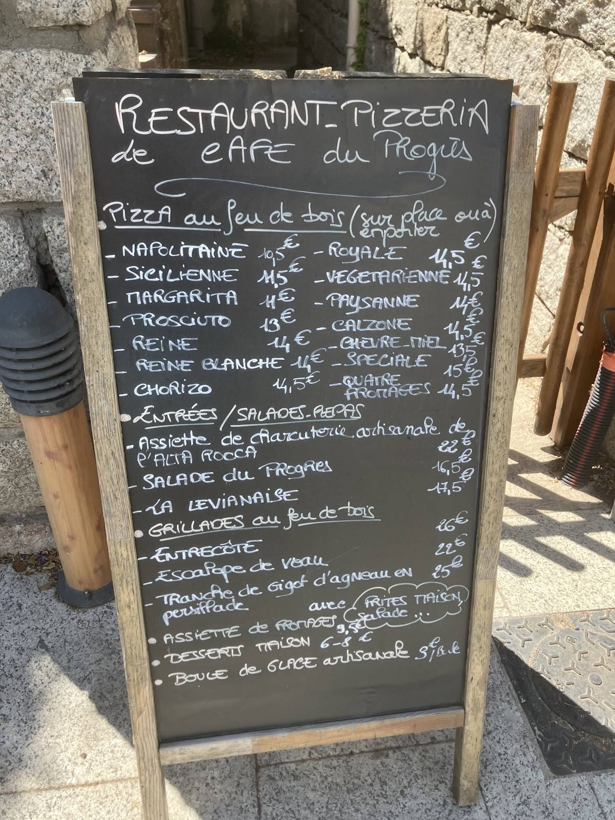Cafe Pizzeria Du Progres меню