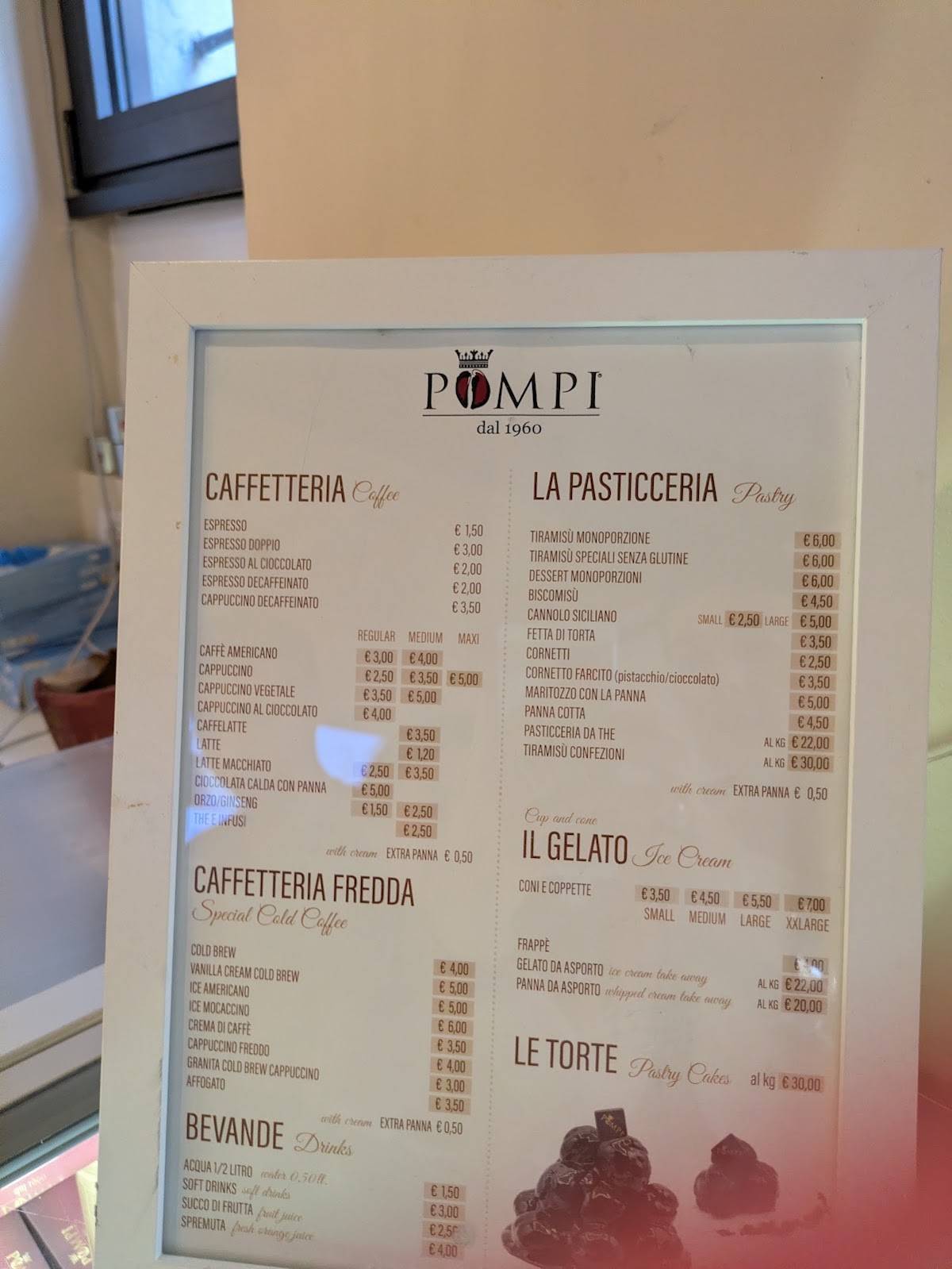 Pompi Trevi меню