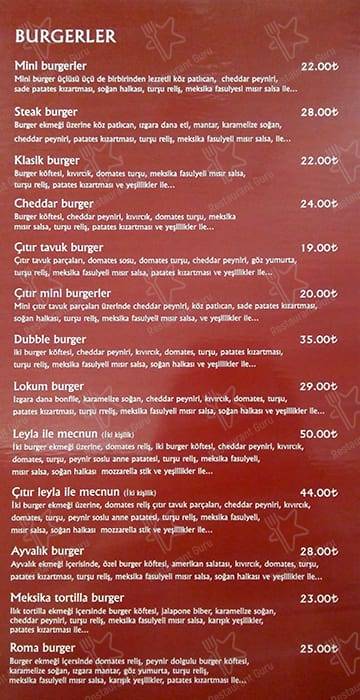 Roma Dondurmacısı меню